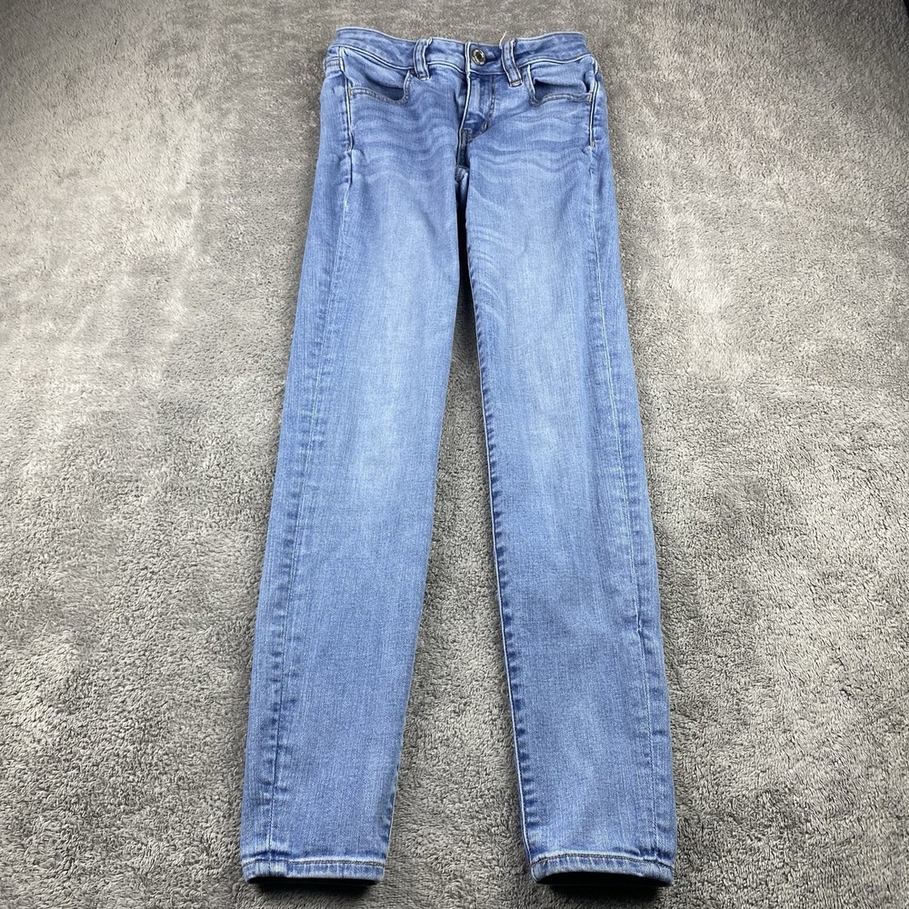American Eagle Next Level Stretch Jegging Jeans Womens‎ 00 R Blue Low Rise